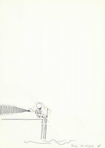 O.T. 2014, Fundstück, Tintenstift, 29 x 21 cm