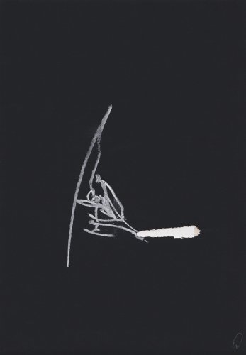 O.T. 2024, Kreide / Scherenschnittpapier, 22 x 16 xm