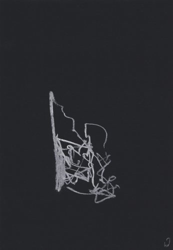 O.T. 2024, Kreide / Scherenschnittpapier, 22 x 16 cm
