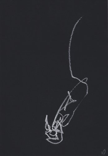 O.T. 2024, Kreide / Scherenschnittpapier, 22 x 16 cm