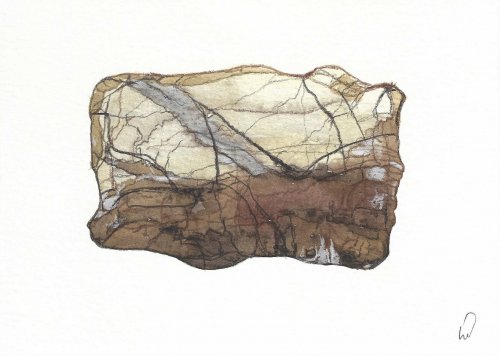 O.T. 2023, Aquarell, Aquarellstift, 13 x 18 xm