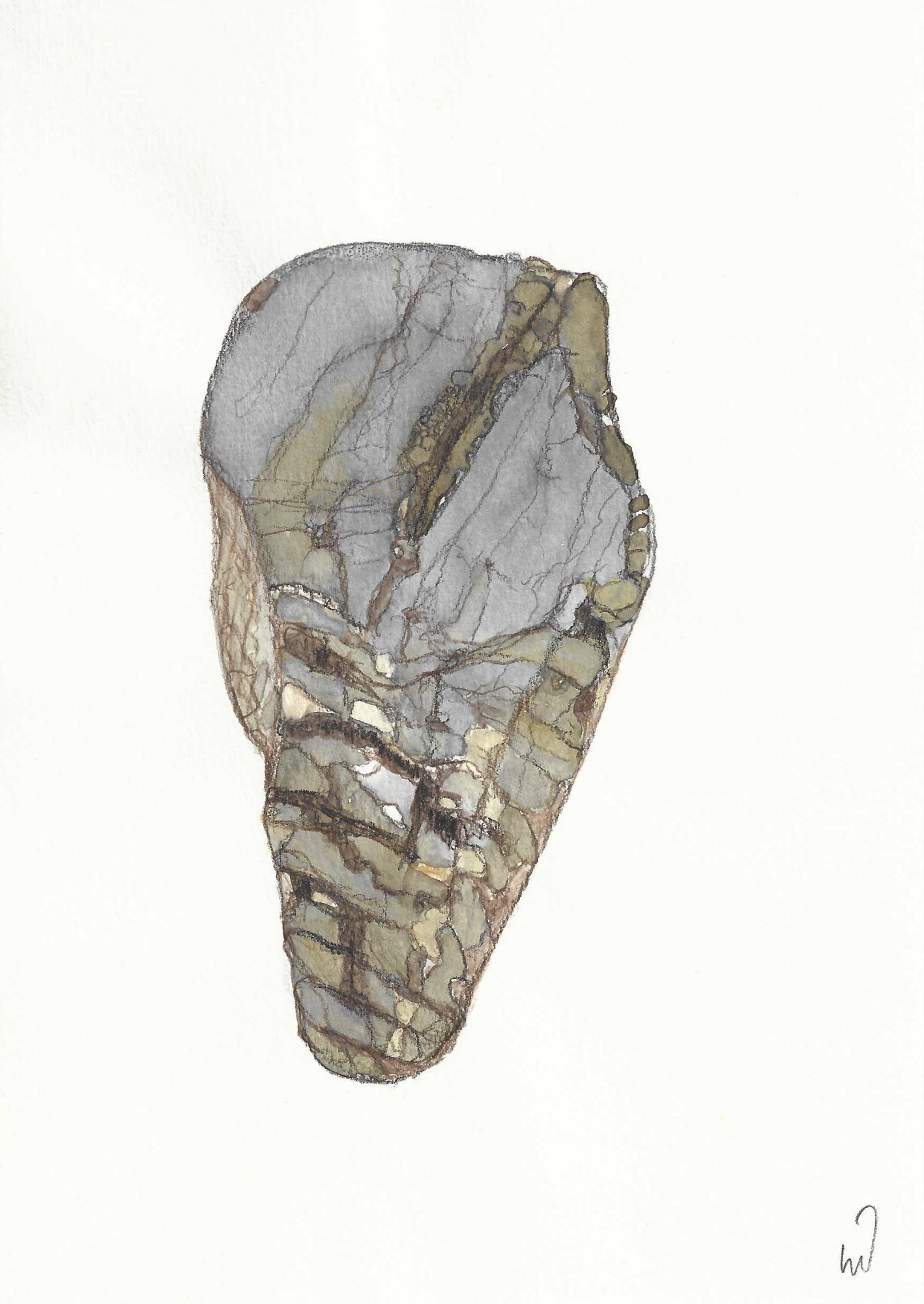 O.T. 2024, Aquarell, Aquarellstift, 21 x 15 cm